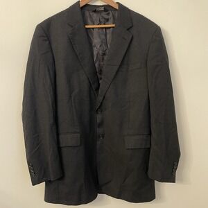 Joseph A Bank Wool Blazer 44L Black Business Professional Sport Coat